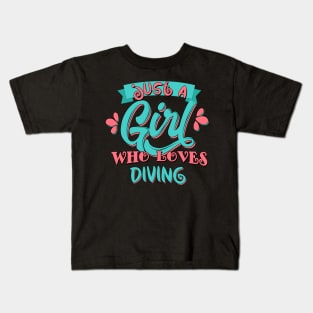 Just A Girl Who Loves Diving Gift print Kids T-Shirt